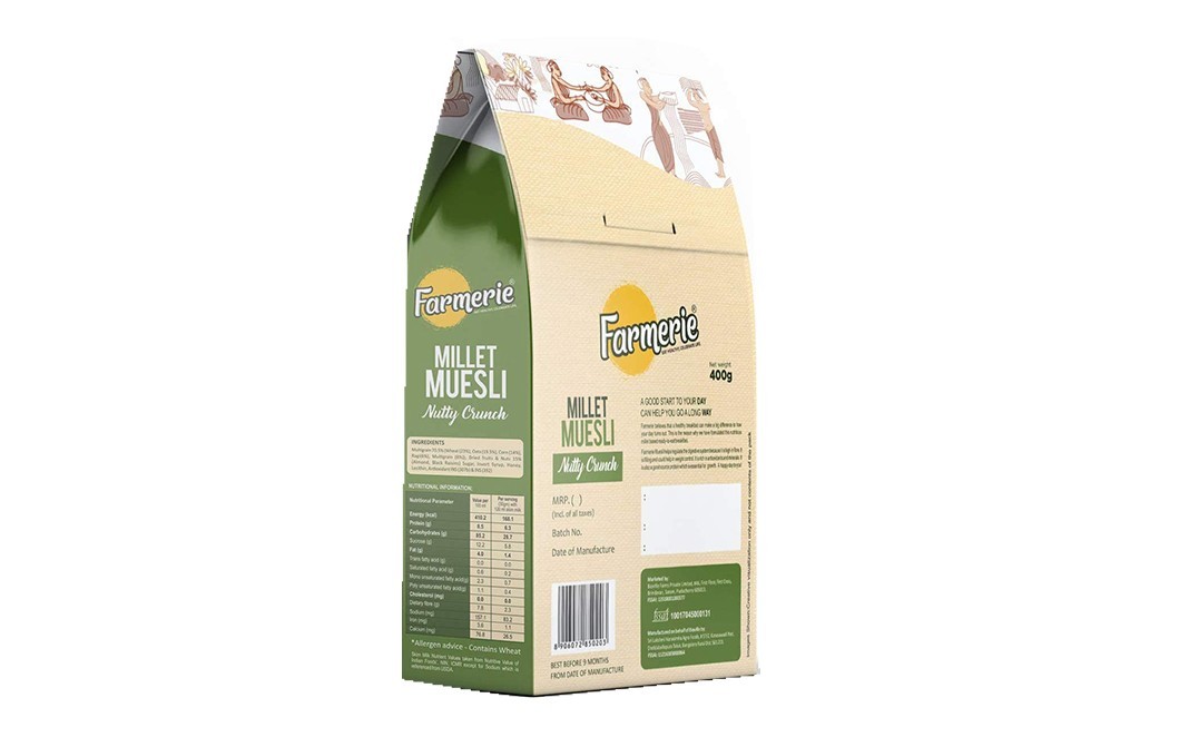 Farmerie Millet Muesli Nutty Crunch    Pack  400 grams